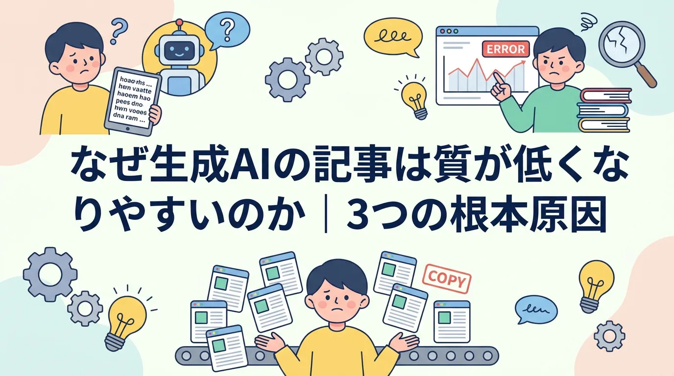 なぜ生成AIの記事は質が低くなりやすいのか｜3つの根本原因