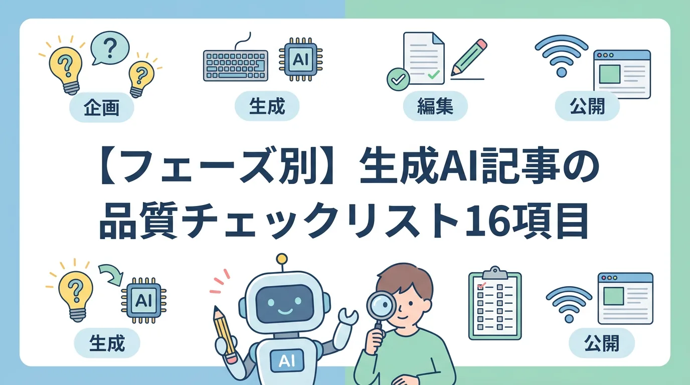 【フェーズ別】生成AI記事の品質チェックリスト16項目