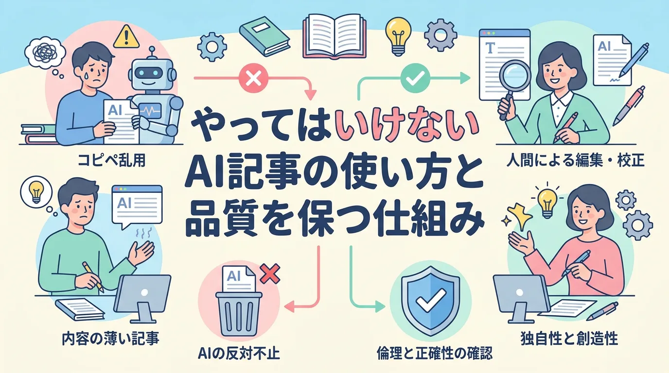 やってはいけないAI記事の使い方と品質を保つ仕組み