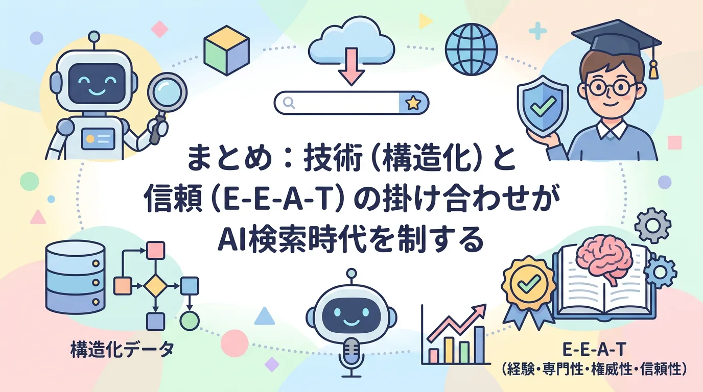 まとめ：技術（構造化）と信頼（E-E-A-T）の掛け合わせがAI検索時代を制する