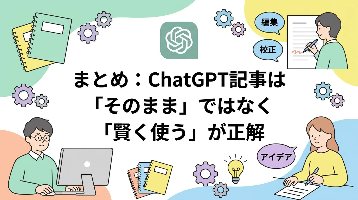 まとめ:ChatGPT記事は「そのまま」ではなく「賢く使う」が正解