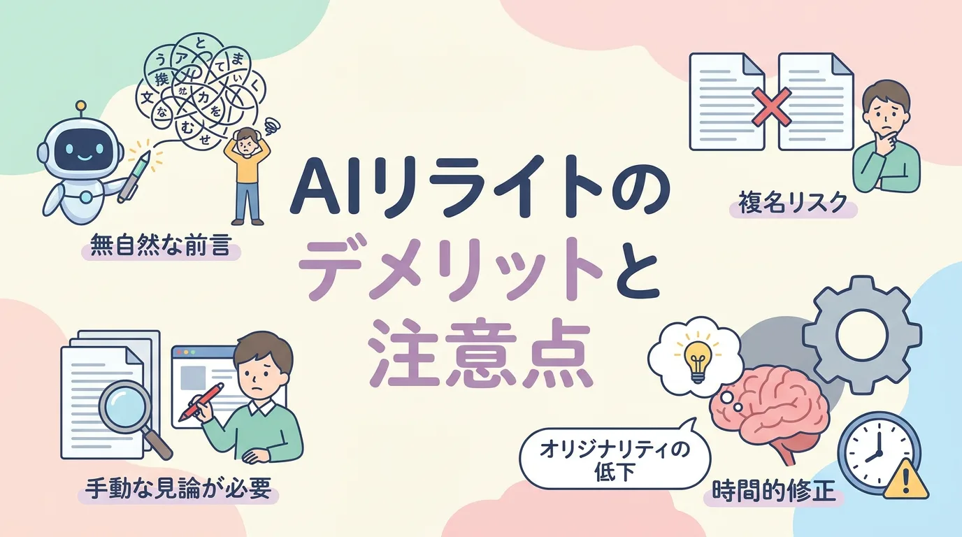 AIリライトのデメリットと注意点