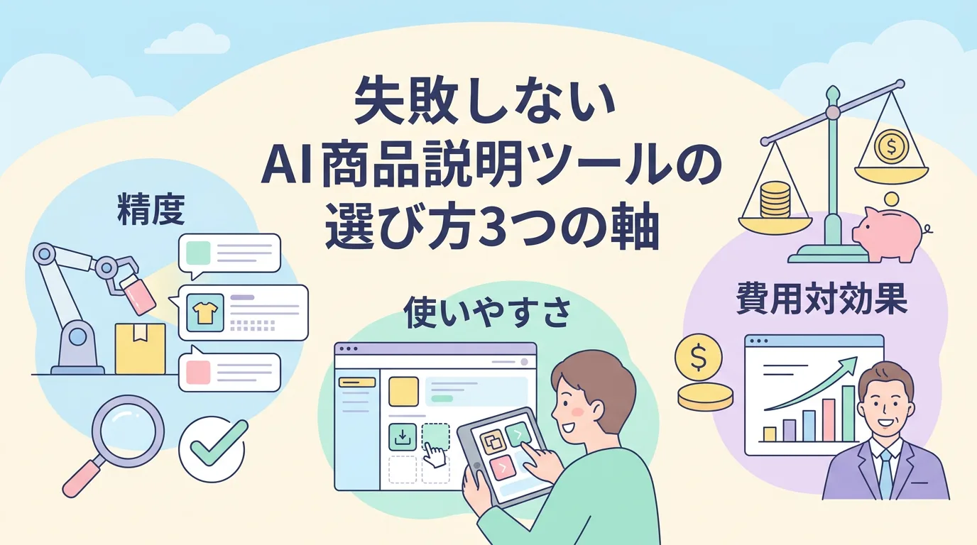 失敗しないAI商品説明ツールの選び方3つの軸