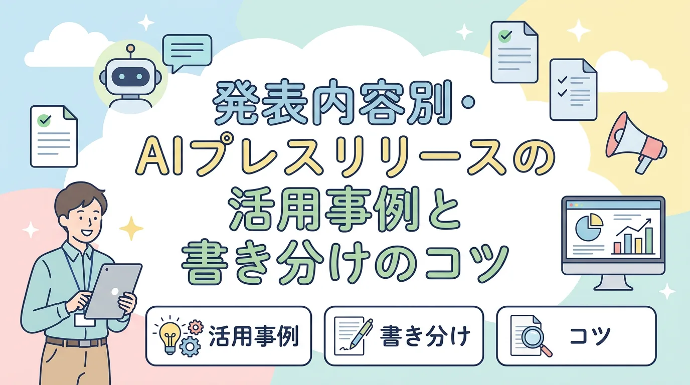 発表内容別・AIプレスリリースの活用事例と書き分けのコツ
