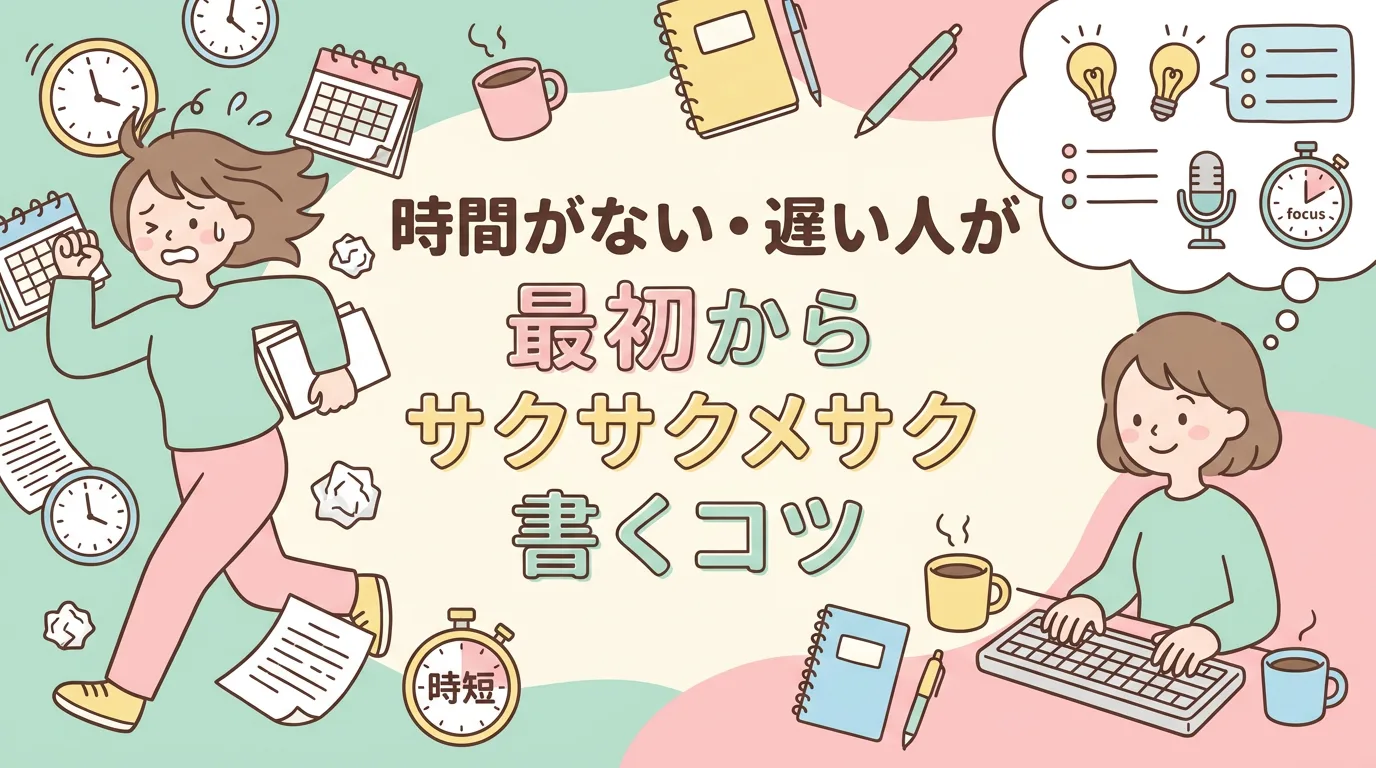時間がない・遅い人が最初からサクサク書くコツ