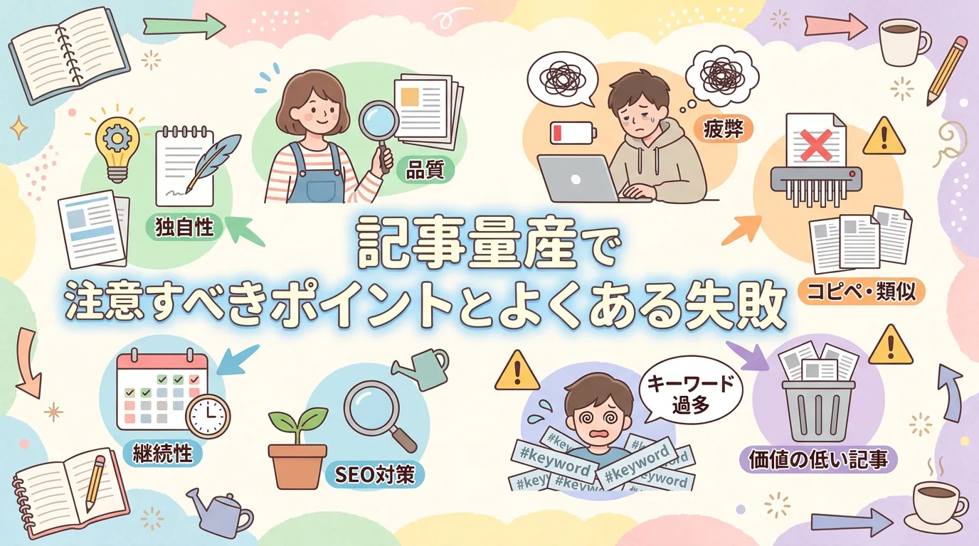 記事量産で注意すべきポイントとよくある失敗