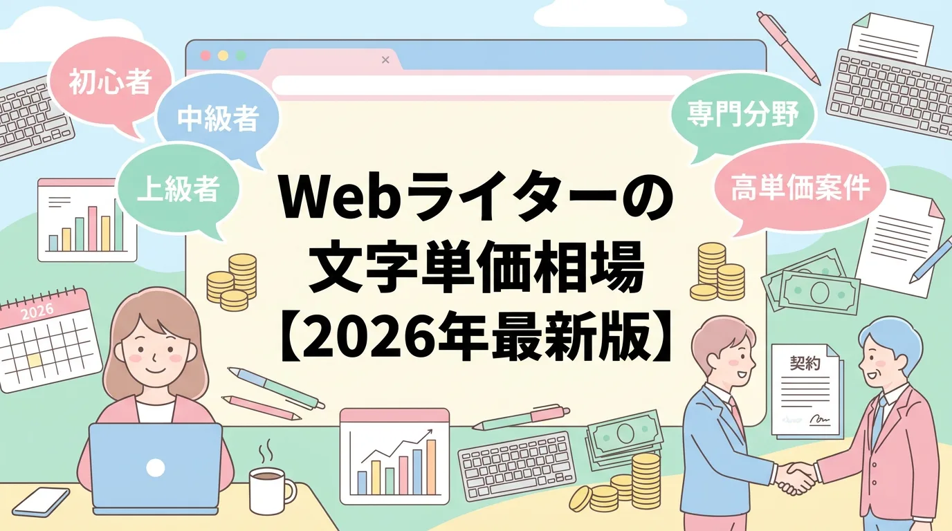Webライターの文字単価相場【2026年最新版】