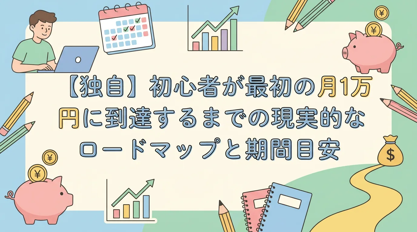 【独自】初心者が最初の月1万円に到達するまでの現実的なロードマップと期間目安