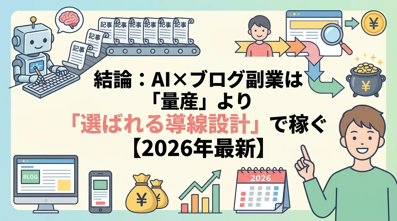 結論:AI×ブログ副業は「量産」より「選ばれる導線設計」で稼ぐ【2026年最新】