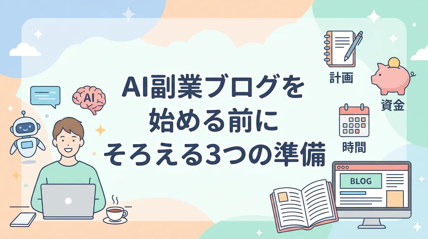 AI副業ブログを始める前にそろえる3つの準備