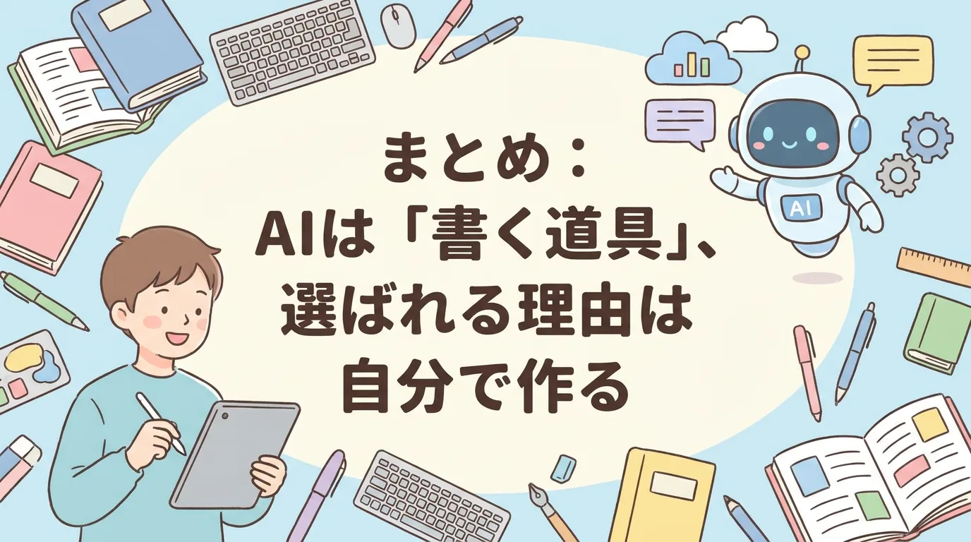 まとめ:AIは「書く道具」、選ばれる理由は自分で作る