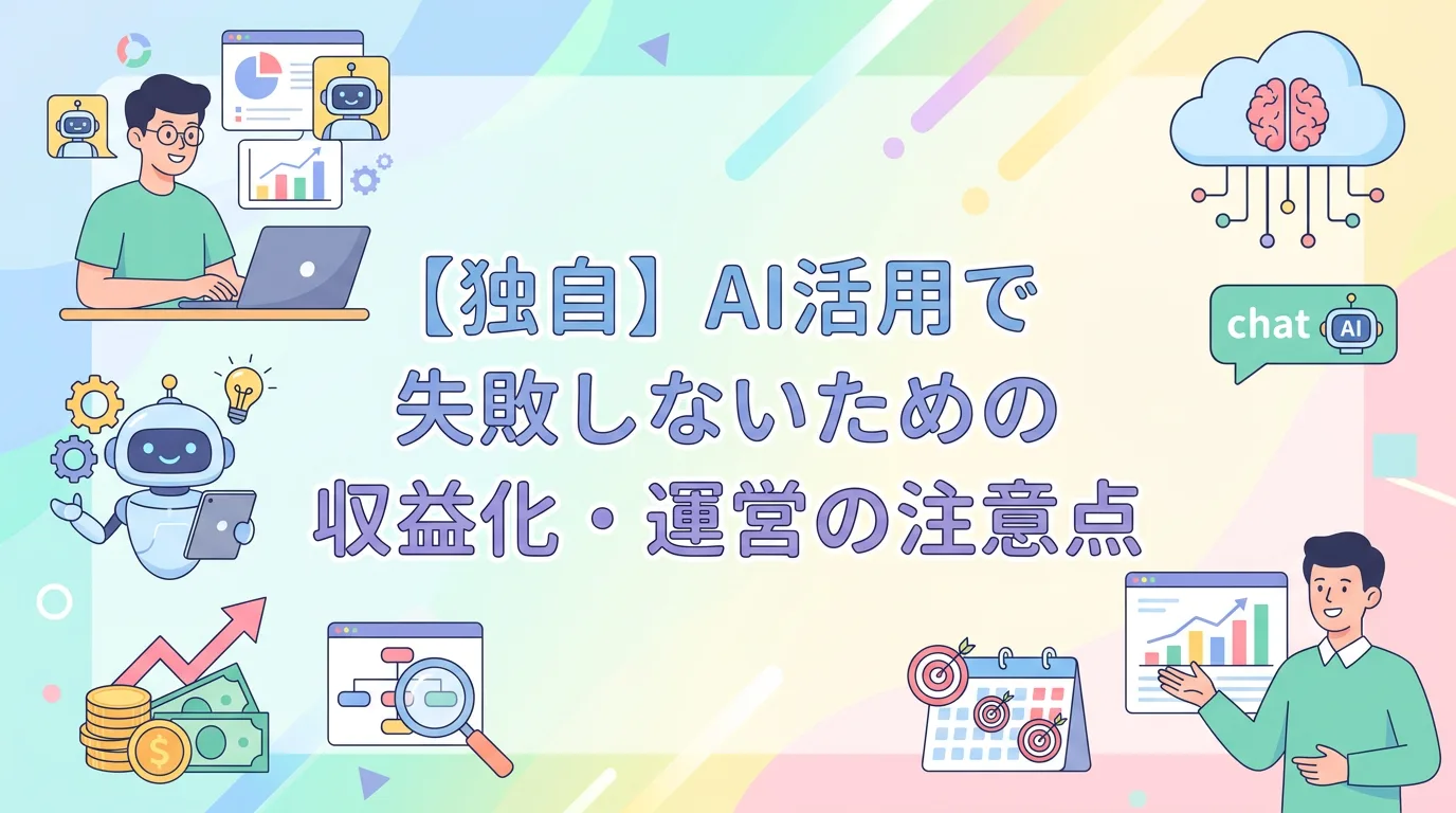 【独自】AI活用で失敗しないための収益化・運営の注意点