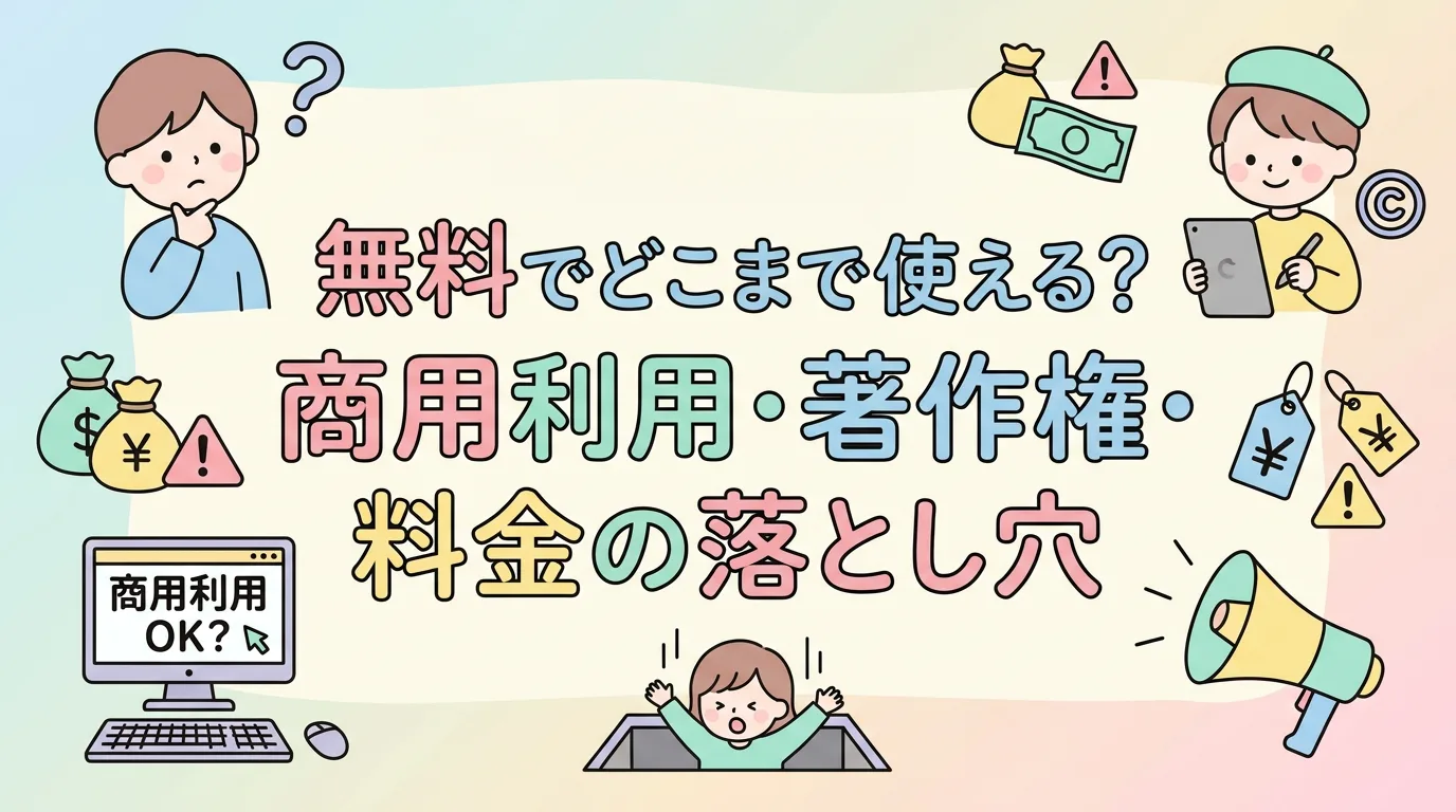 無料でどこまで使える？商用利用・著作権・料金の落とし穴