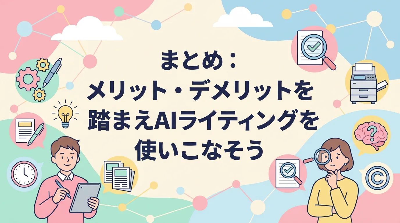 まとめ:メリット・デメリットを踏まえAIライティングを使いこなそう