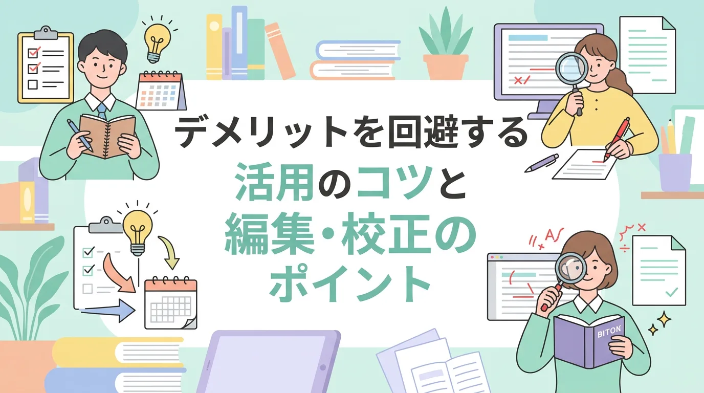 デメリットを回避する活用のコツと編集・校正のポイント