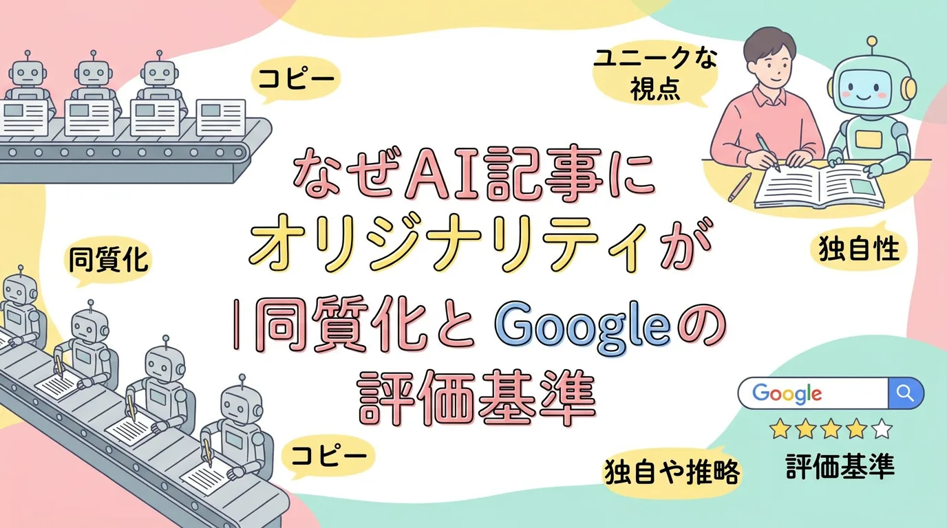 なぜAI記事にオリジナリティが必要なのか|同質化とGoogleの評価基準