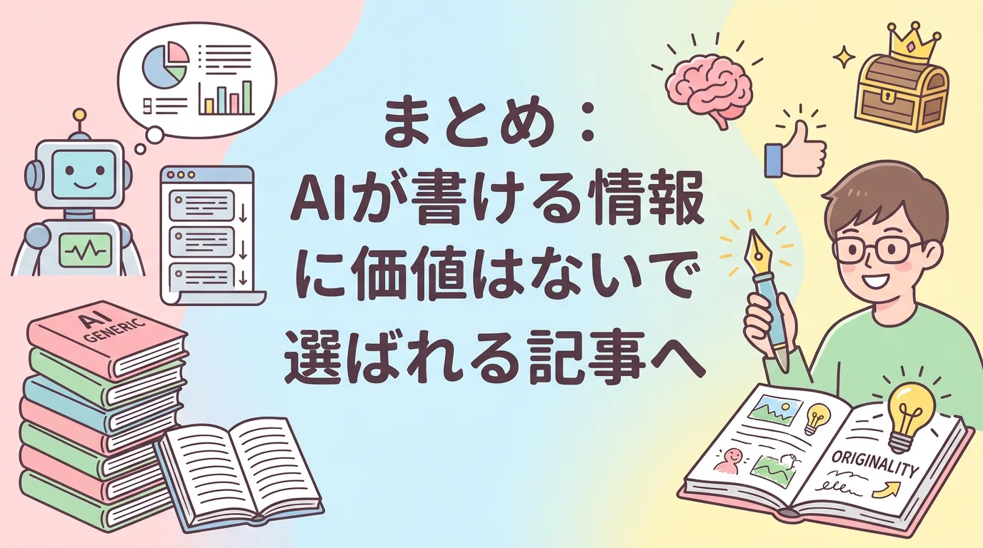 まとめ:AIが書ける情報に価値はない|独自性で選ばれる記事へ